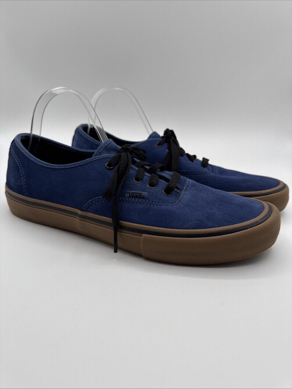 VANS OFF THE WALL - Blue Swede Low-Top PRO Ultra-Cush Lace-Up Sneakers Mens 12